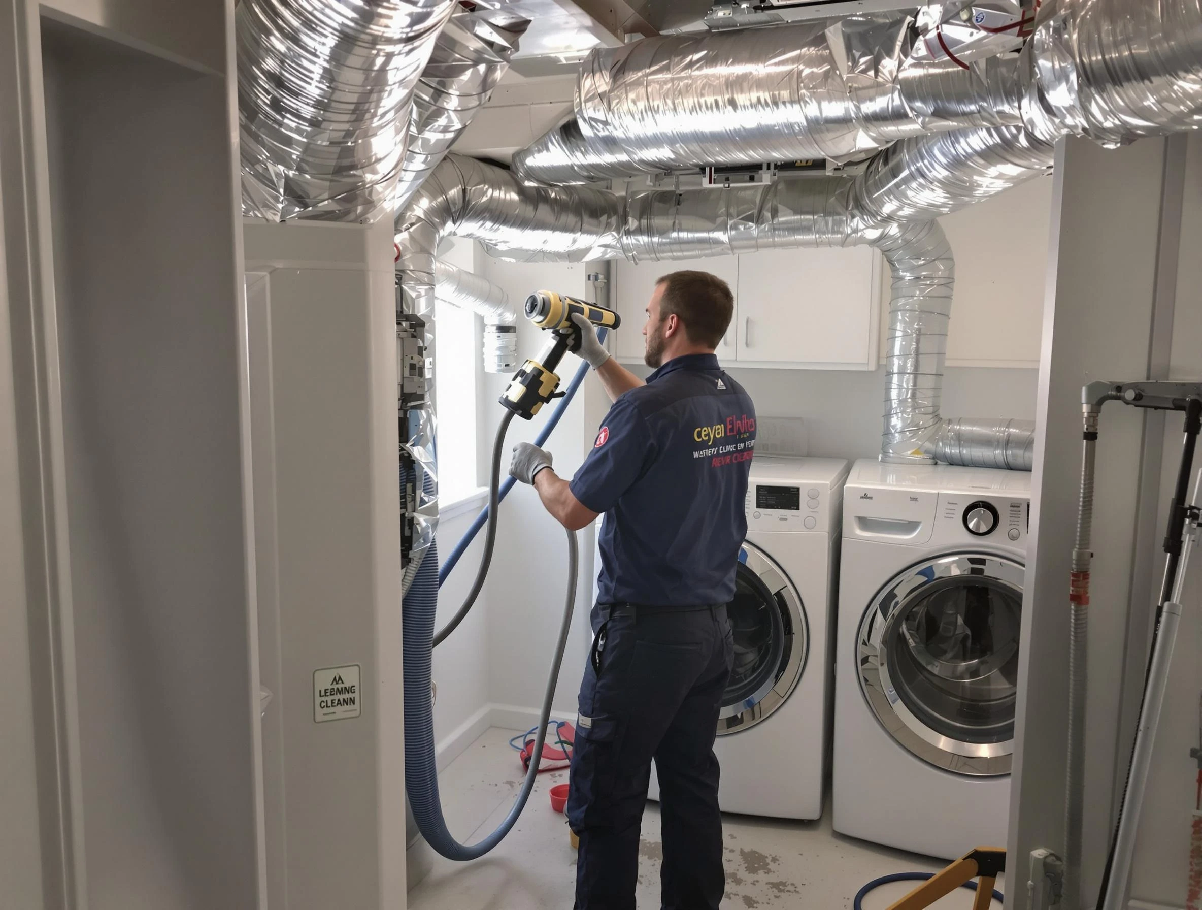 Worcester Dryer Vent Cleaning specialist using advanced equipment for thorough duct cleaning in Worcester